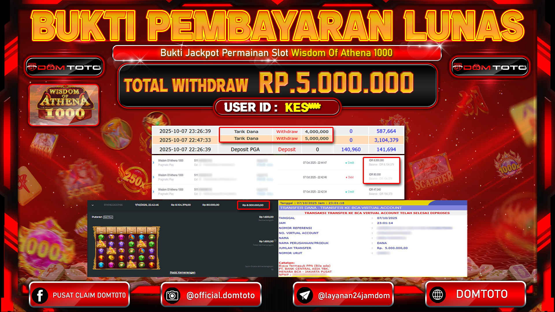 JACKPOT Slot Wisdom Of Athena 1000 08 OKTOBER 2025
